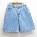 W29★古着 リーバイス Levis 550 ショート パンツ ショーツ メンズ 00年代 00s コットン 薄紺 ネイビー デニム 25jul18 中古 ボトムス 短パン ショーパン ハーフ