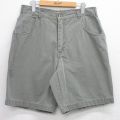 W33★古着 ショート パンツ ショーツ メンズ 90年代 90s コットン 緑系 グリーン 25jul23 中古 ボトムス 短パン ショーパン ハーフ