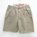 W37★古着 トミーヒルフィガー TOMMY HILFIGER ショート ブランド パンツ ショーツ メンズ 90年代 90s コットン 濃ベージュ カーキ 25aug02 中古 ボトムス 短パン ショーパン