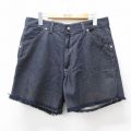 W32★古着 シアーズ ショート パンツ ショーツ メンズ 80年代 80s タロン 濃紺 ネイビー デニム 【spe】 25aug20 中古 ボトムス 短パン ショーパン ハーフ