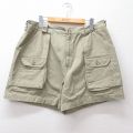 W36★古着 ショート ブッシュ パンツ ショーツ メンズ ダック地 コットン ベージュ カーキ 25sep02 中古 ボトムス 短パン ショーパン