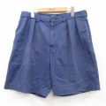 W35★古着 ラルフローレン Ralph Lauren ブランド ショート パンツ ショーツ メンズ 90年代 90s ワンポイントロゴ コットン 紺 ネイビー 25sep02 中古 ボトムス 短パン ショーパン ハーフ
