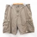 W36★古着 ショート カーゴ パンツ ショーツ メンズ コットン ベージュ カーキ 25sep02 中古 ボトムス 短パン ショーパン