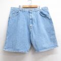 W38★古着 ラングラー Wrangler ショート パンツ ショーツ メンズ コットン 薄紺 ネイビー デニム 25sep03 中古 ボトムス 短パン ショーパン ハーフ