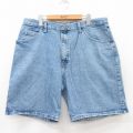 W37★古着 ラングラー Wrangler ショート パンツ ショーツ メンズ コットン 紺 ネイビー デニム 25sep03 中古 ボトムス 短パン ショーパン ハーフ