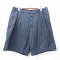W36★古着 GANT ショート パンツ ショーツ メンズ 00年代 00s コットン 紺他 ストライプ【spe】 26mar25