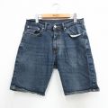 W32★古着 リーバイス Levis 505 ショート パンツ ショーツ メンズ ヒゲ 紺 デニム 26mar26