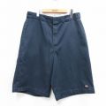 W36★古着 ディッキーズ ワーク ショート パンツ ショーツ メンズ 紺 26mar26