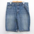 W35★古着 ディッキーズ ショート ペインター パンツ ショーツ メンズ ヒゲ コットン 紺 デニム 26mar26