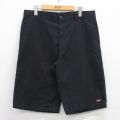 W34★古着 ディッキーズ ショート ワーク パンツ ショーツ メンズ 黒 26mar26