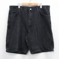 W40★古着 ラングラー ショート パンツ ショーツ メンズ コットン 黒 デニム 26mar26