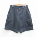 W30★古着 CINTAS ショート ワーク カーゴ パンツ ショーツ メンズ 濃グレー 26mar26