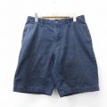 W32★古着 ノーティカ ショート ブランド パンツ ショーツ メンズ ワンポイントロゴ コットン 紺 26mar28