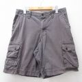 W34★古着 エディーバウアー ショート カーゴ パンツ ショーツ メンズ コットン 茶系 26mar28