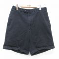 W33★古着 ペリーエリス ショート パンツ ショーツ メンズ 90年代 90s コットン 黒 26mar30