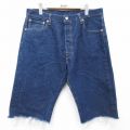 W35★古着 リーバイス Levis 501 ハーフ パンツ ショーツ メンズ コットン 濃紺 デニム 26mar30
