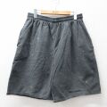 W28★古着 チャンピオン champion ショート イージー パンツ ショーツ メンズ 90年代 90s ワンポイントロゴ コットン 濃グレー 26apr14