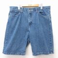 W37★古着 ラングラー ショート パンツ ショーツ メンズ コットン 紺 デニム 26apr23