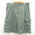 モッシモ ハーフカーゴパンツ リップストップ グリーン W37 | 古着