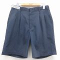 W31★古着 ショート パンツ メンズ 90年代 90s USA製 ネイビー 26may22