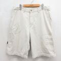 W37★古着 ハーフ パンツ ショーツ メンズ 90年代 90s コットン USA製 ベージュ 26may28