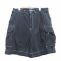 W38★古着 ラルフローレン ショート ブランド カーゴ チノ パンツ チノパン ショーツ メンズ 90年代 90s ワンポイントロゴ コットン ブラック【spe】 26jun04