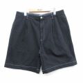 W36★古着 トミーヒルフィガー ショート ブランド パンツ ショーツ メンズ 90年代 90s ワンポイントロゴ ブラック 26jun04