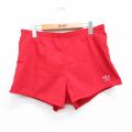 W35★古着 アディダス adidas ショート トレーニング パンツ ショーツ メンズ 80年代 80s ワンポイントロゴ リーフ トレフォイル USA製 レッド 26jun04