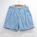 ドッカーズ 90s ショートパンツ シャンブレー ライトブルー 実寸W33 | 古着