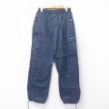 W31★古着 コロンビア COLUMBIA ナイロン パンツ メンズ 00年代 00s ワンポイントロゴ 紺 ネイビー 25jul14 中古 ボトムス ロング