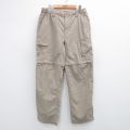 W36★古着 ノースフェイス THE NORTH FACE ナイロン デタッチャブル パンツ メンズ 00年代 00s ワンポイントロゴ ベージュ カーキ 【spe】 25oct02 中古 ボトムス ロング