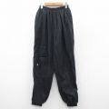 W28★古着 ナイキ NIKE ナイロン パンツ メンズ 00年代 00s ワンポイントロゴ 黒 ブラック 25oct18 中古 ボトムス ロング