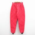 W35★古着 ナイロン キルティング パンツ メンズ 80年代 80s USA製 赤他 26jan08