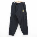 W37★古着 ミリタリー ナイロン パンツ メンズ USアーミー USA製 黒 26mar10