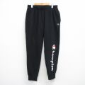 W34★古着 チャンピオン champion スウェット パンツ メンズ ビッグロゴ 黒 26mar10