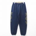 W34★古着 ミリタリー スウェット パンツ メンズ ネイビー リフレクター 紺 26apr10