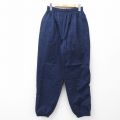 W31★古着 チャンピオン champion ナイロン パンツ メンズ 00年代 00s ワンポイントロゴ 紺 26apr10
