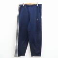 W35★古着 アディダス adidas ジャージ パンツ メンズ 90年代 90s ワンポイントロゴ USA製 紺 3本ライン【spe】 26apr24
