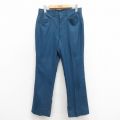 W31★古着 ビンテージ スラックス パンツ メンズ 70年代 70s タロン 紺 ネイビー 25oct30 中古 ボトムス ロング