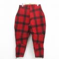 W31★古着 ビンテージ ハンティング パンツ メンズ 50年代 50s ウール 赤 レッド チェック 【spe】 25oct30 中古 ボトムス ロング