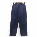 W30★古着 ビンテージ スラックス パンツ メンズ 70年代 70s ウール タロン 紺 26jan16