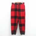 W33★古着 ビンテージ ハンティング パンツ メンズ 60年代 60s 赤他 チェック 26feb10