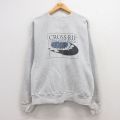 XL★古着 長袖 チャンピオン Champion リバースウィーブ メンズ 00年代 00s CROSS RIP 大きいサイズ クルーネック 薄グレー 霜降り 24sep18 中古 スウェット スエット トレーナー トップス