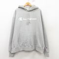 XL★古着 長袖 チャンピオン Champion リバースウィーブ パーカー メンズ ビッグロゴ 大きいサイズ グレー 霜降り 25mar10 中古 スウェット スエット トレーナー トップス