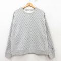 L★古着 長袖 チャンピオン Champion リバースウィーブ メンズ 総柄 グレー 霜降り 【spe】 25mar10 中古 スウェット スエット トレーナー トップス