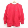 M★古着 長袖 チャンピオン Champion リバースウィーブ メンズ 80年代 80s ワンポイントロゴ クルーネック 赤 レッド 25aug13 中古 スウェット スエット トレーナー トップス