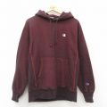 M★古着 長袖 チャンピオン Champion リバースウィーブ パーカー メンズ ワンポイントロゴ エンジ系他 25oct03 中古 スウェット スエット トレーナー トップス