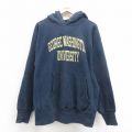 XL★古着 長袖 チャンピオン Champion リバースウィーブ パーカー メンズ 00年代 00s ジョージワシントン 大きいサイズ 紺 ネイビー 25oct15 中古 スウェット スエット トレーナー トップス