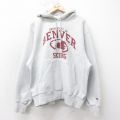 XL★古着 長袖 チャンピオン Champion リバースウィーブ パーカー メンズ 00年代 00s DENVER 薄グレー 霜降り 26jan21