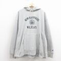 XL★古着 長袖 チャンピオン Champion リバースウィーブ パーカー メンズ 00年代 00s ニューハンプシャー カレッジ 大きいサイズ グレー 霜降り 26jan23
